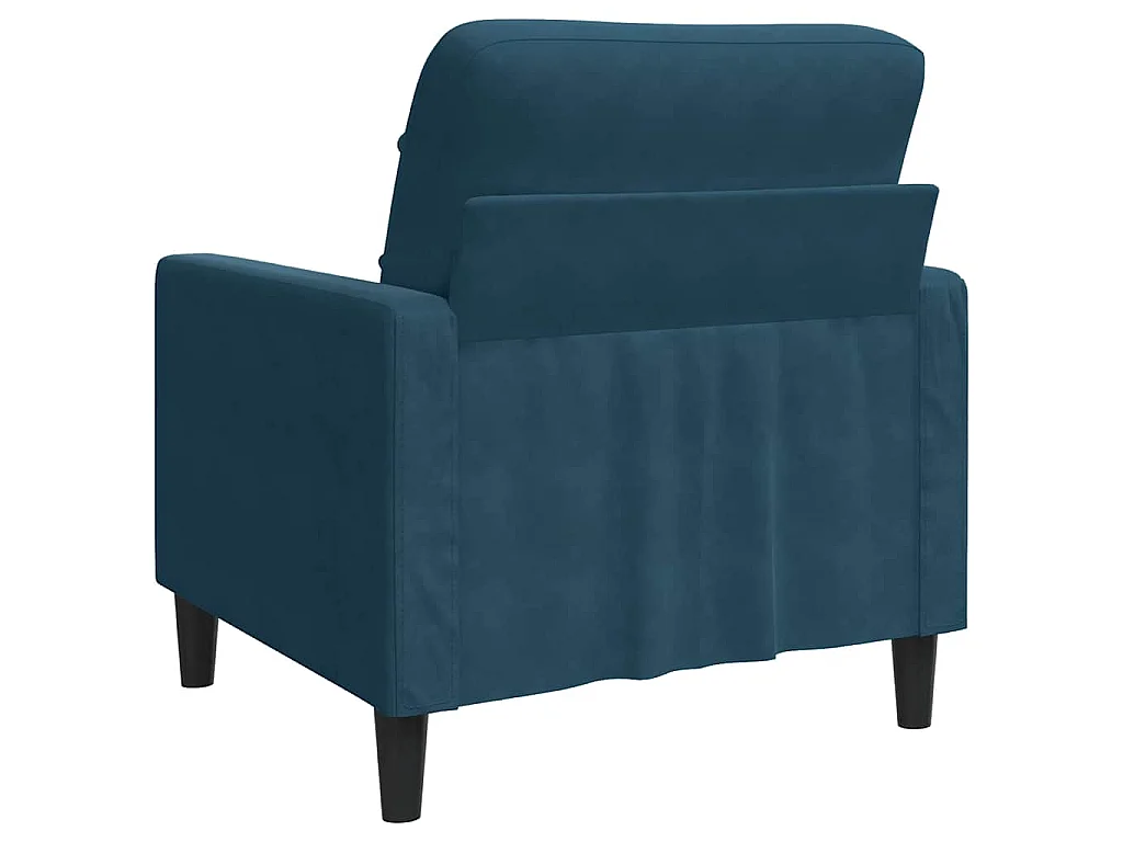 Fauteuil 60 cm fluweel blauw