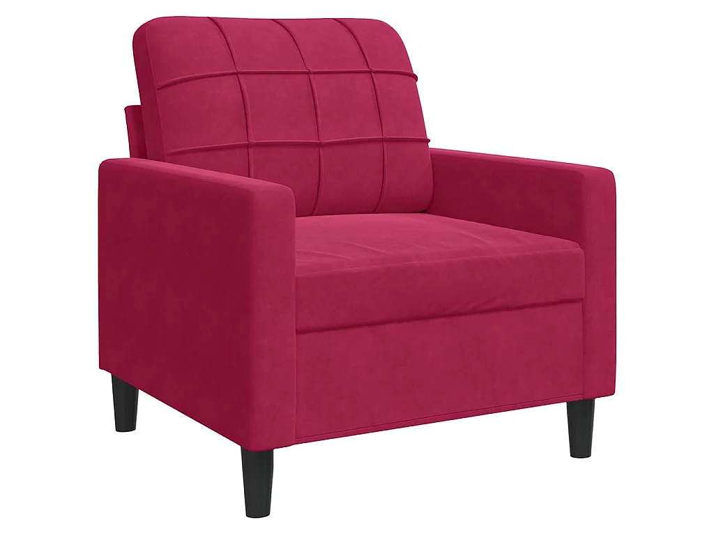 Poltrona 60 cm veludo vermelho-tinto