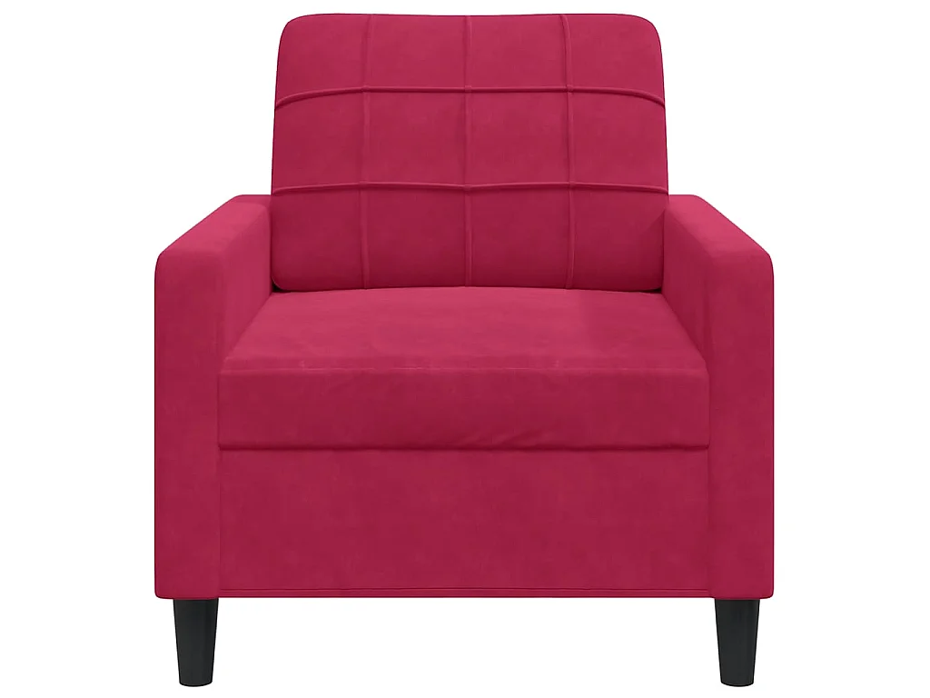 Poltrona 60 cm veludo vermelho-tinto