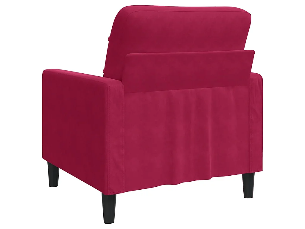 Poltrona 60 cm veludo vermelho-tinto