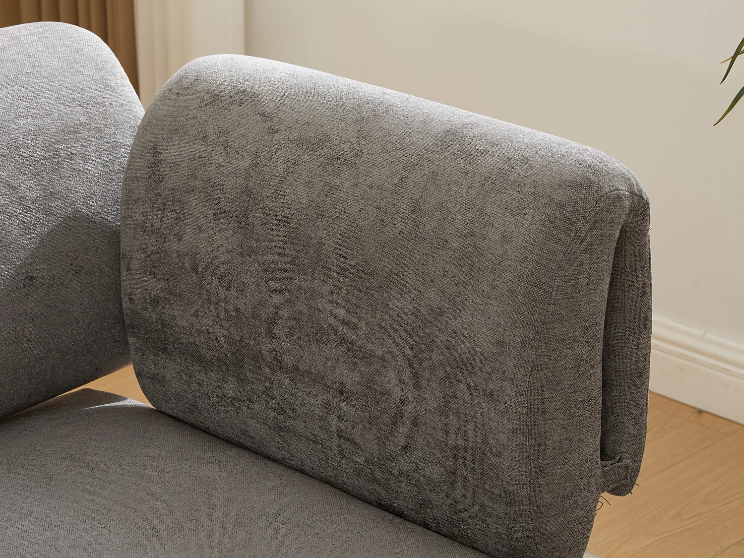 Canapé d'Angle Modulable 4 Places en Chenille Gris 251x155x78cm - LVHOM - Canapé L-Forme avec Pouf, Pieds Métal Réglables pour Salon