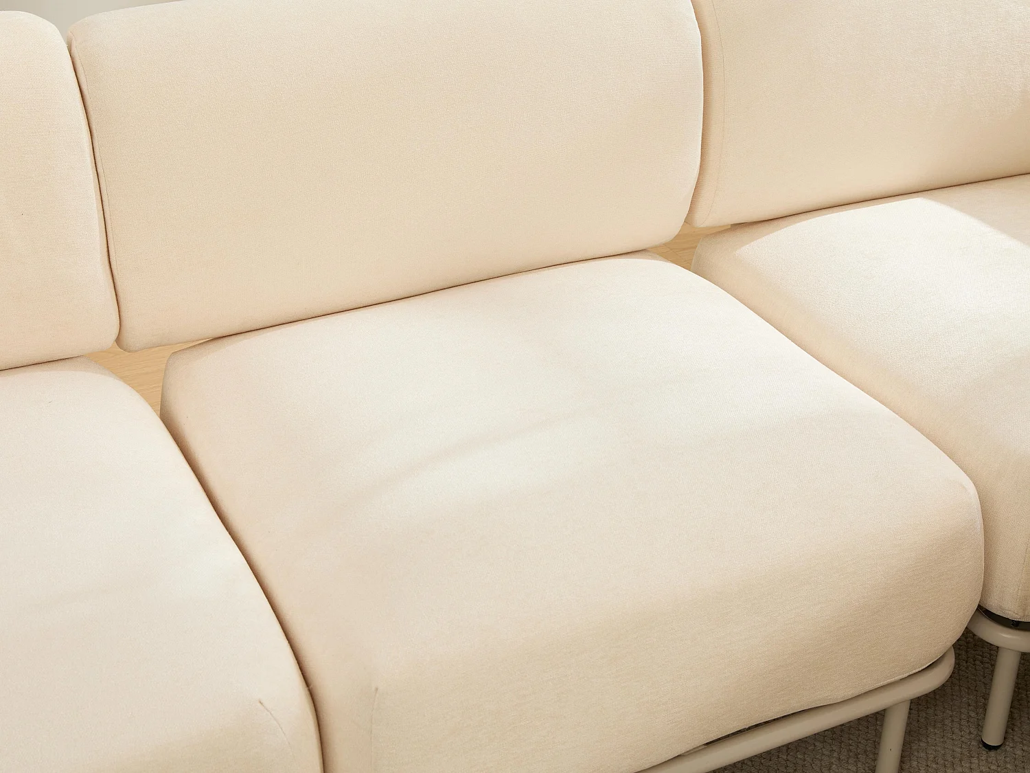Canapé d'Angle Modulable 4 Places en Chenille Gris 251x155x78cm - LVHOM - Canapé L-Forme avec Pouf, Pieds Métal Réglables pour Salon