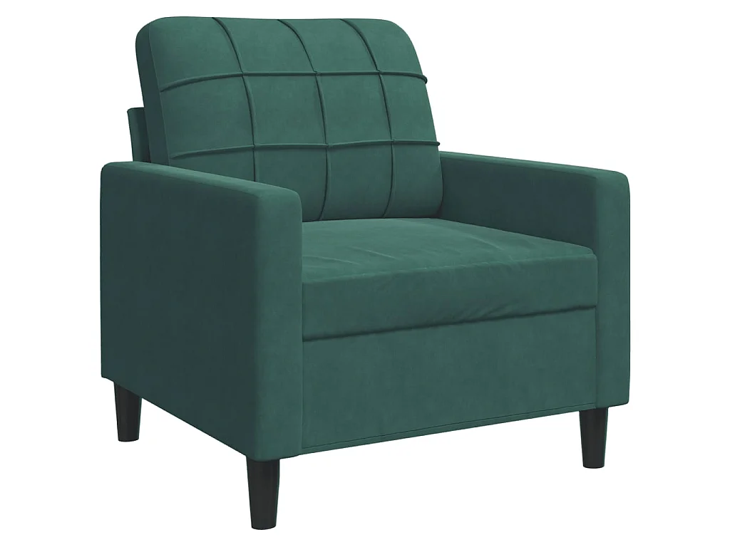 Sillón de terciopelo verde oscuro 60 cm