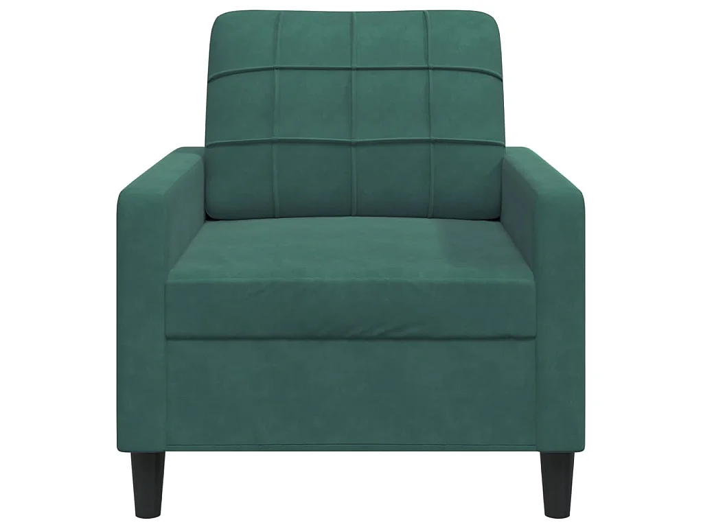 Sillón de terciopelo verde oscuro 60 cm