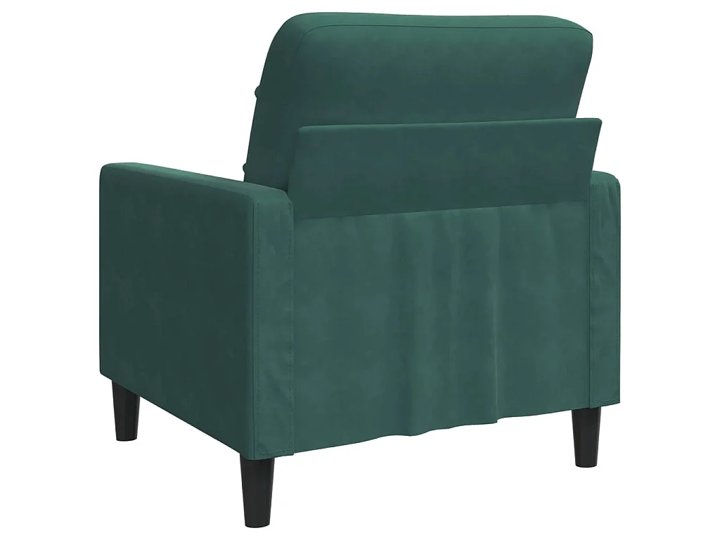 Sillón de terciopelo verde oscuro 60 cm