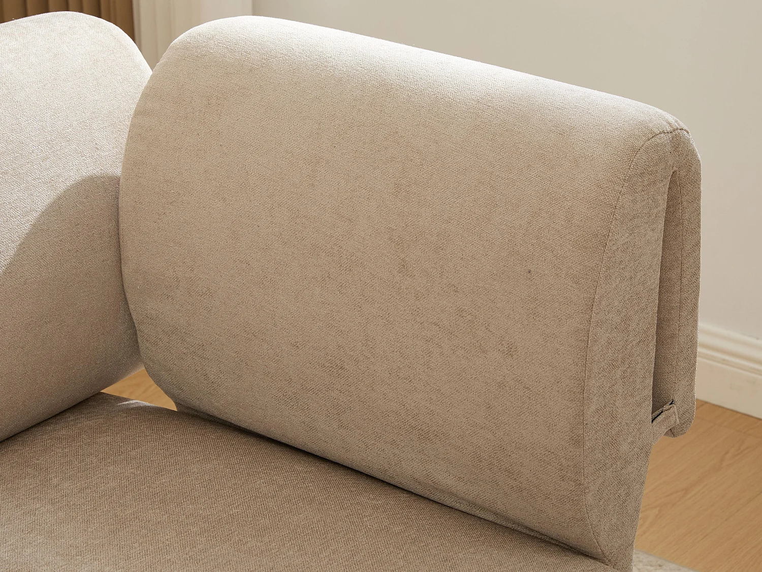 Modulaire Hoekbank 4-Zits van Ribfluweel/Chenille 251x155x78cm - LVHOM - L-Vormige Bank met Pouf, Verstelbare Metalen Poten voor Woonkamer