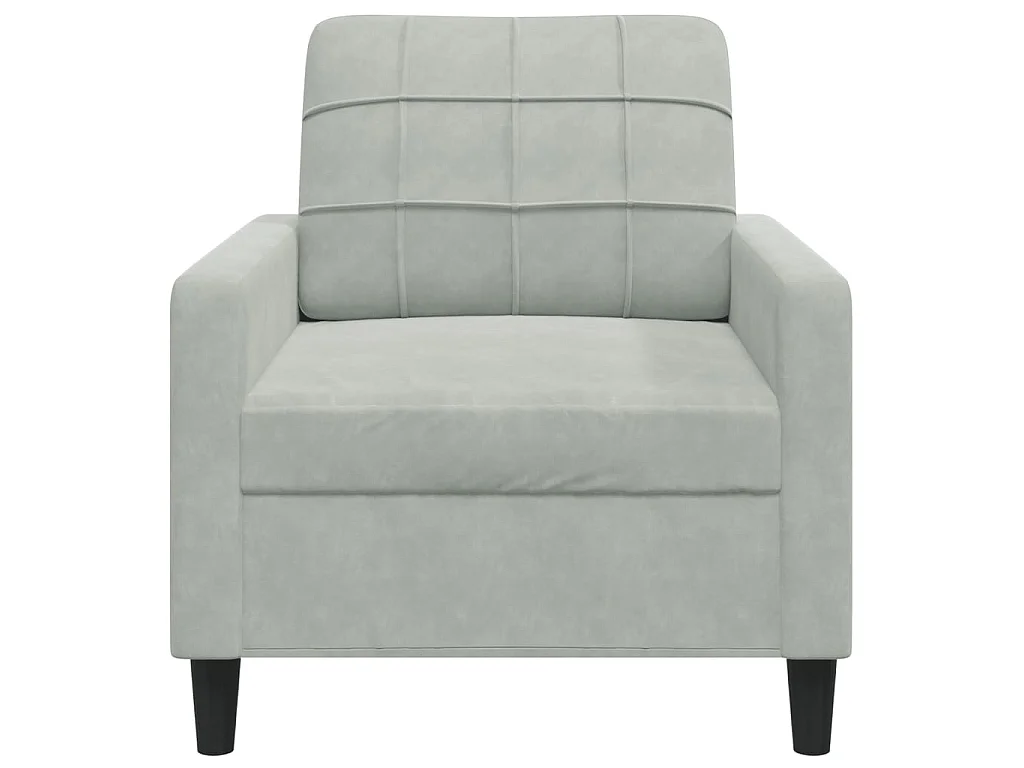 Fauteuil 60 cm fluweel lichtgrijs
