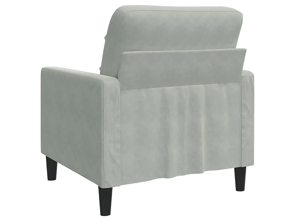 Fauteuil 60 cm fluweel lichtgrijs