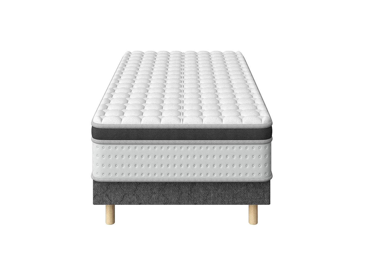 Ensemble Matelas à ressorts + sommier 90x190 cm, Mousse à mémoire de forme,épaisseur 25cm