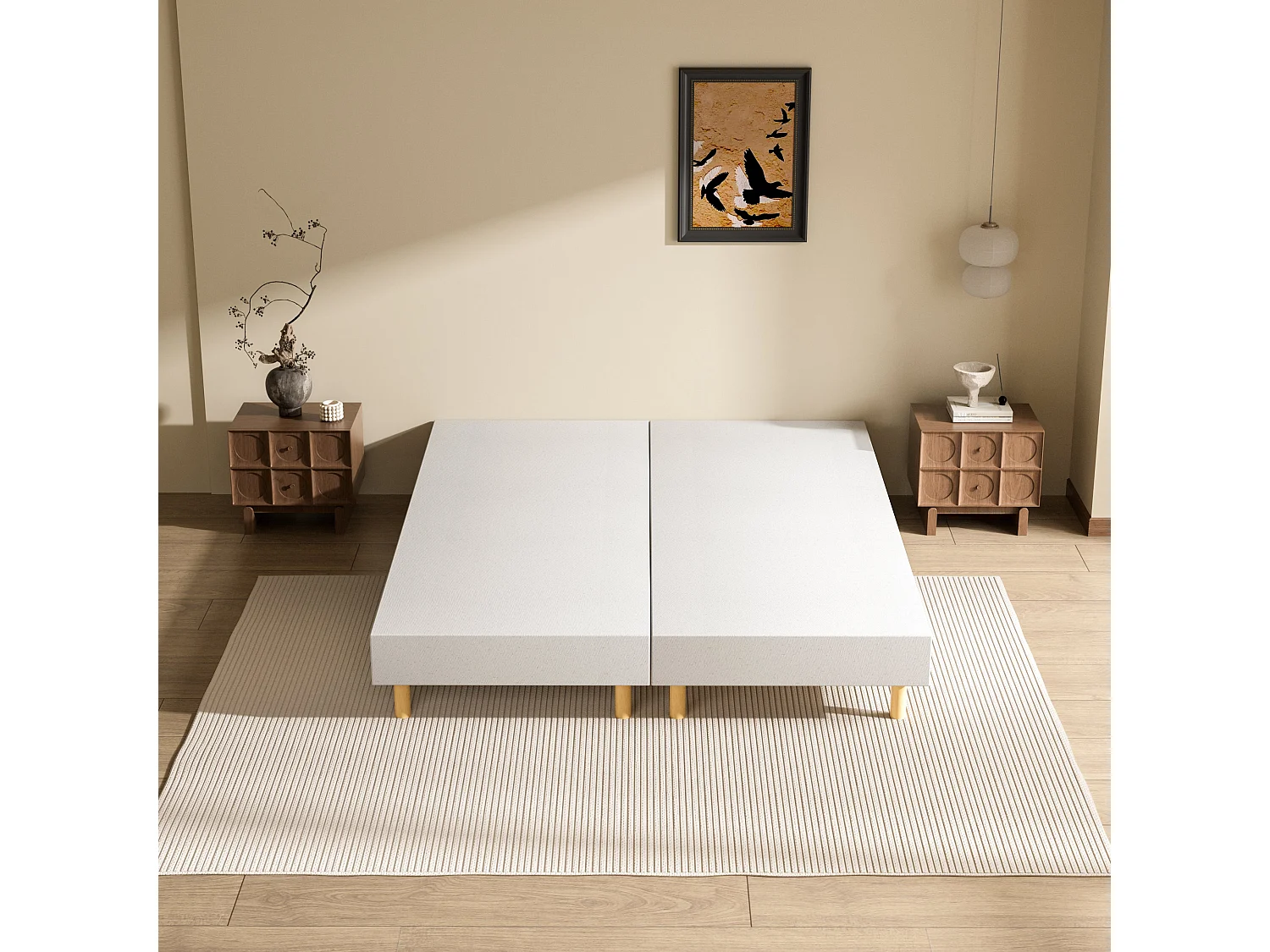 Boxspring 90x200x2, tweepersoonsbed 180x200 cm, 12 poten, topper van hoogwaardig schuim
