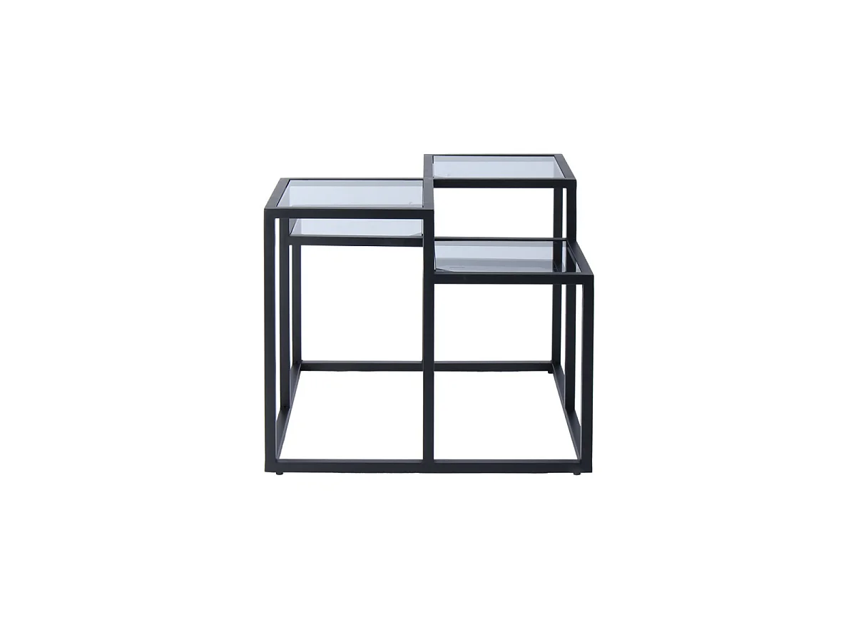Table d'Appoint 4 Plateaux "Steps" 60cm Noir