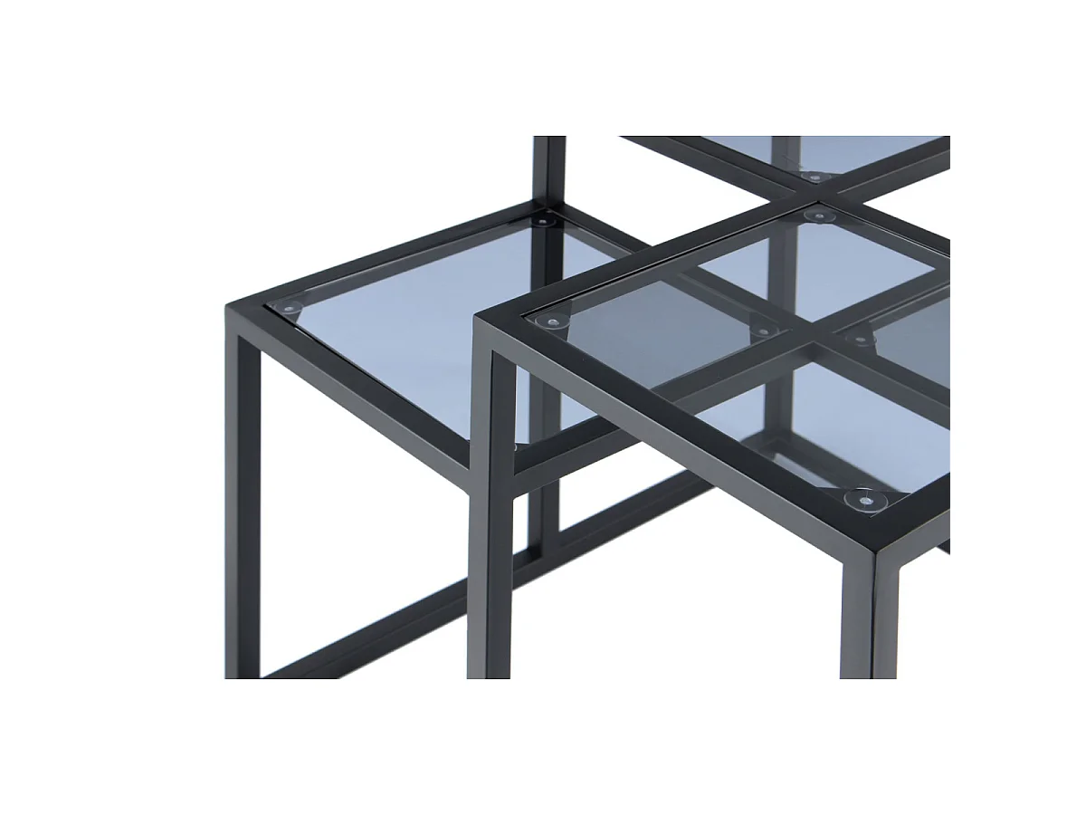 Table d'Appoint 4 Plateaux "Steps" 60cm Noir