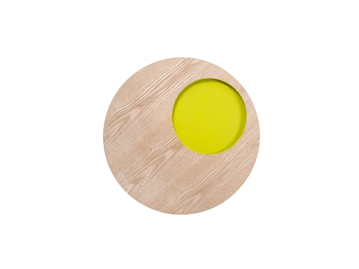 Table d'Appoint Design "Addison" 50cm Naturel & Vert
