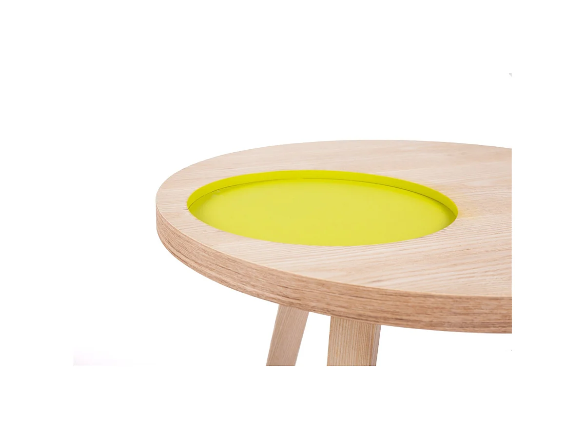 Table d'Appoint Design "Addison" 50cm Naturel & Vert