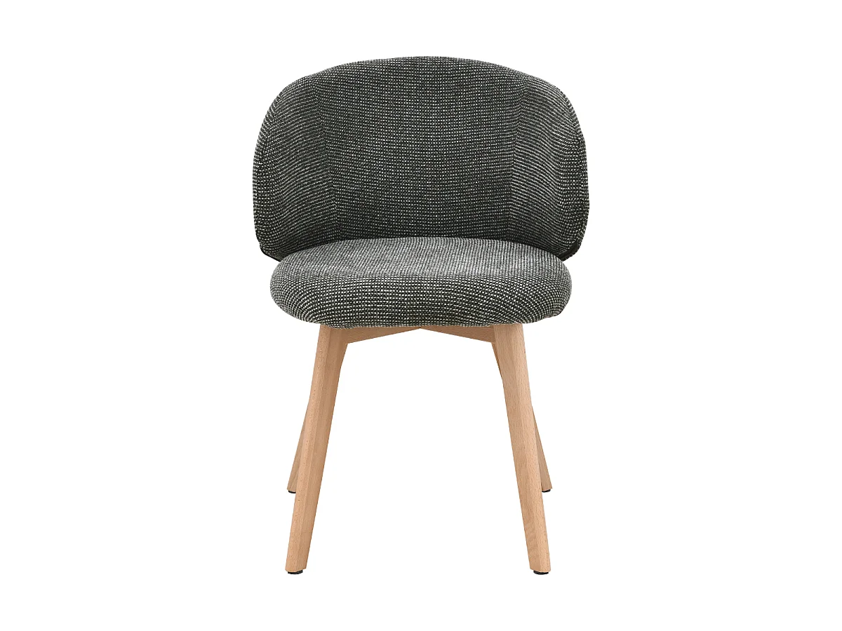 Lot de 2 Chaises en tissu et pieds en hêtre H79 cm - SOLENE