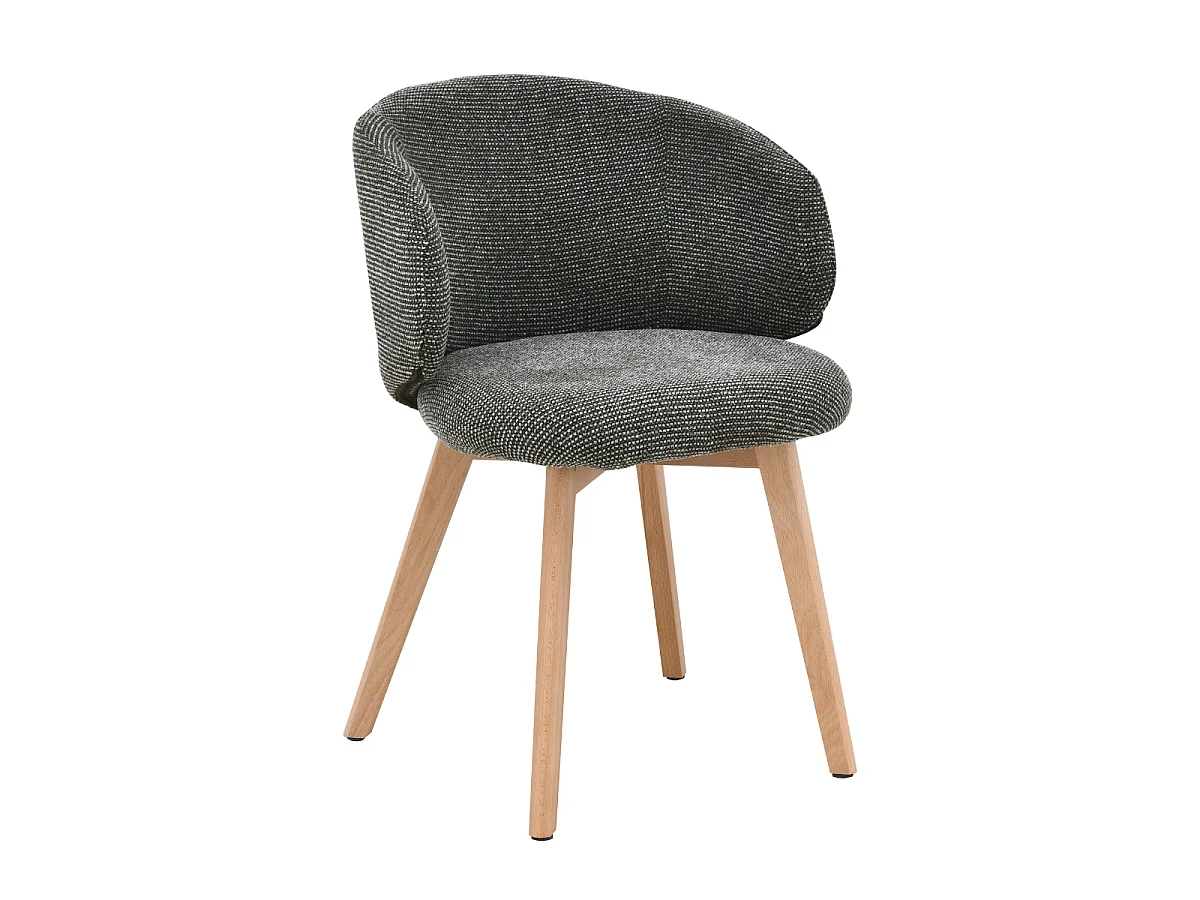 Lot de 2 Chaises en tissu et pieds en hêtre H79 cm - SOLENE