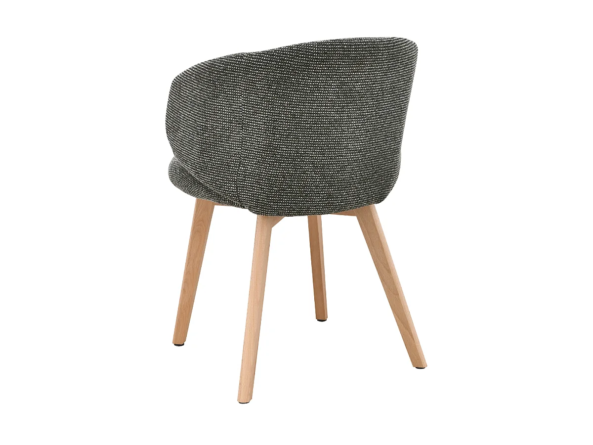 Lot de 2 Chaises en tissu et pieds en hêtre H79 cm - SOLENE
