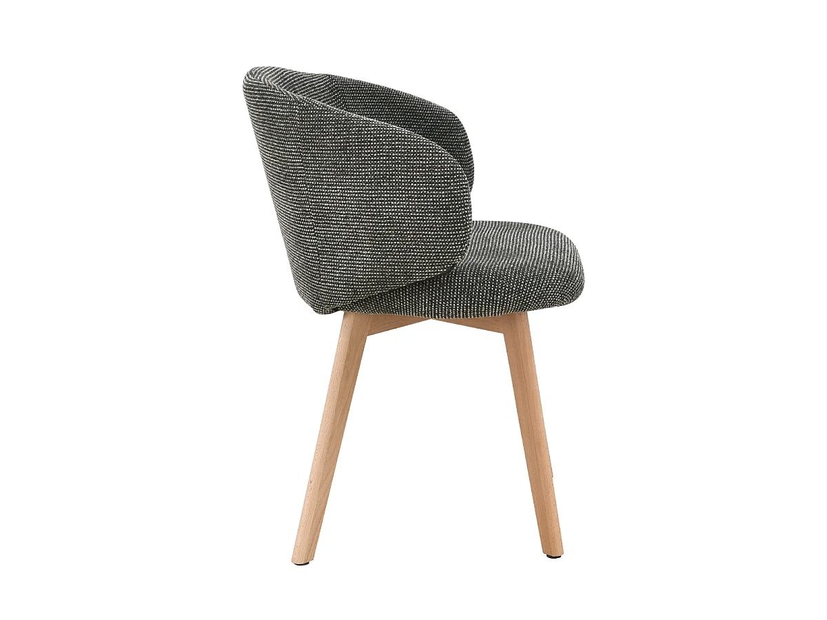 Lot de 2 Chaises en tissu et pieds en hêtre H79 cm - SOLENE