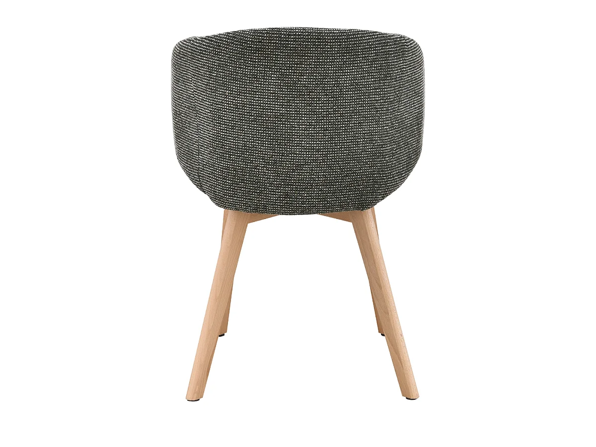Lot de 2 Chaises en tissu et pieds en hêtre H79 cm - SOLENE