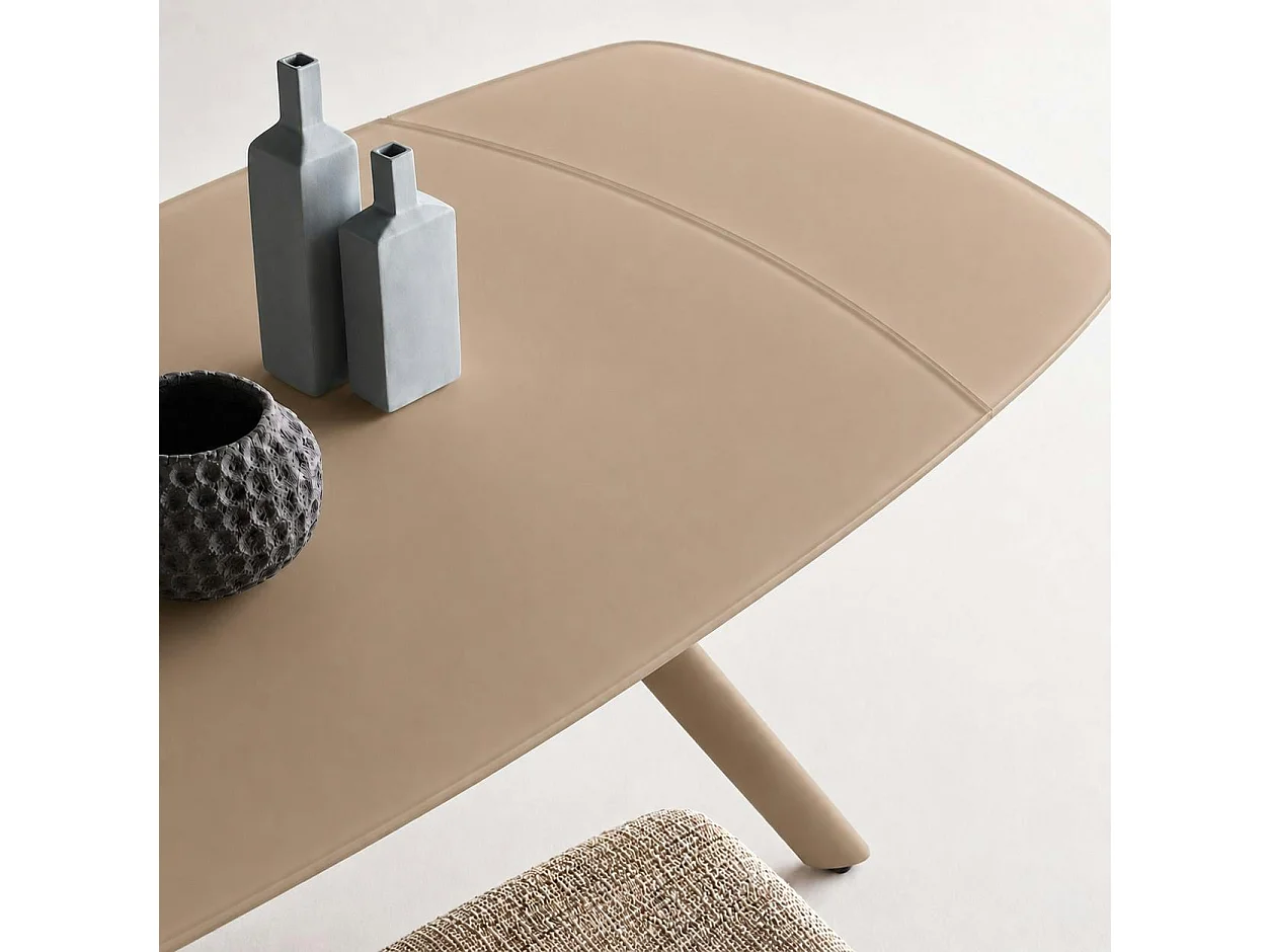 Table extensible en verre marron clair 140-210 cm ALBA