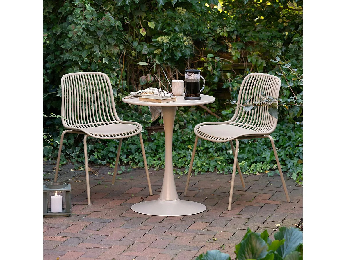 Table bistrot ronde en acier taupe ø60 cm RHODES