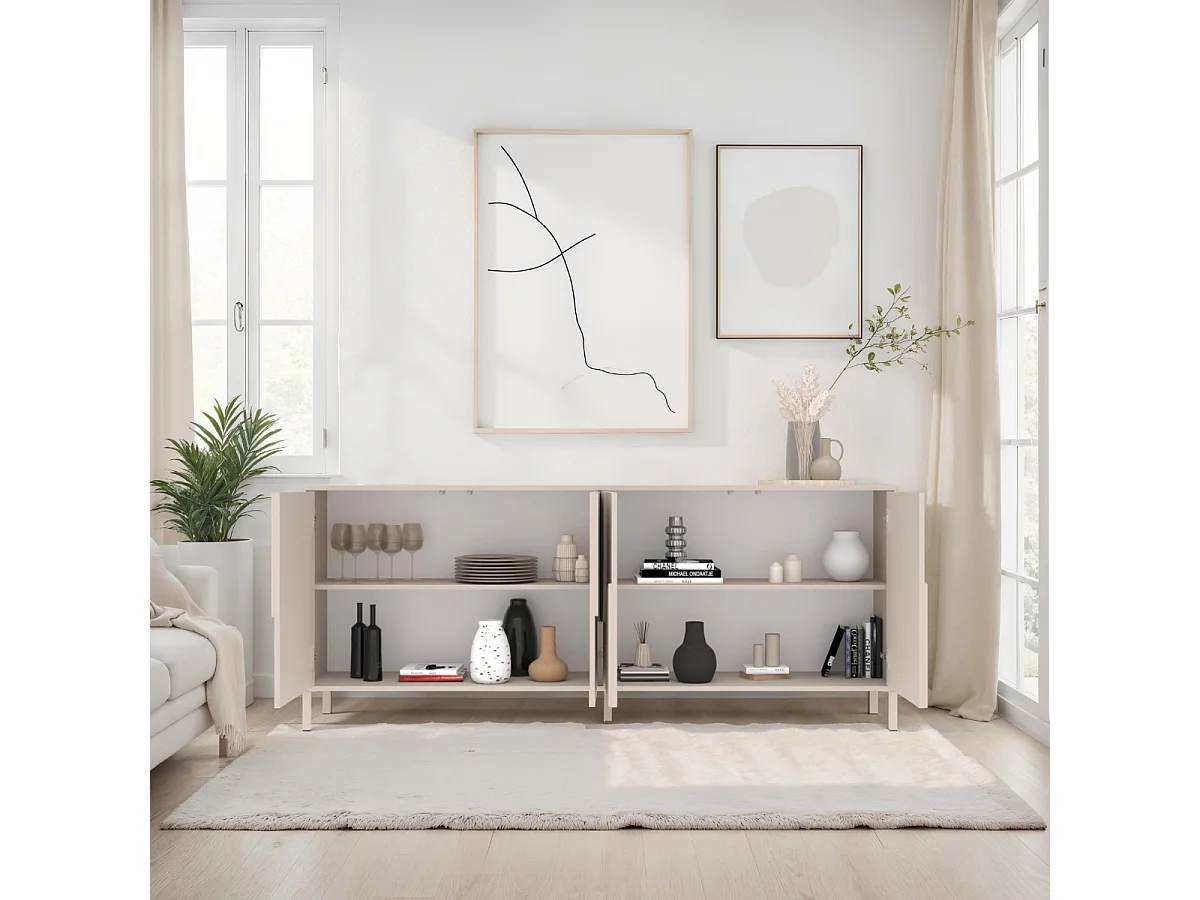 Bufé de 4 Puertas Decorado en Cachemira L205 cm - TERRA