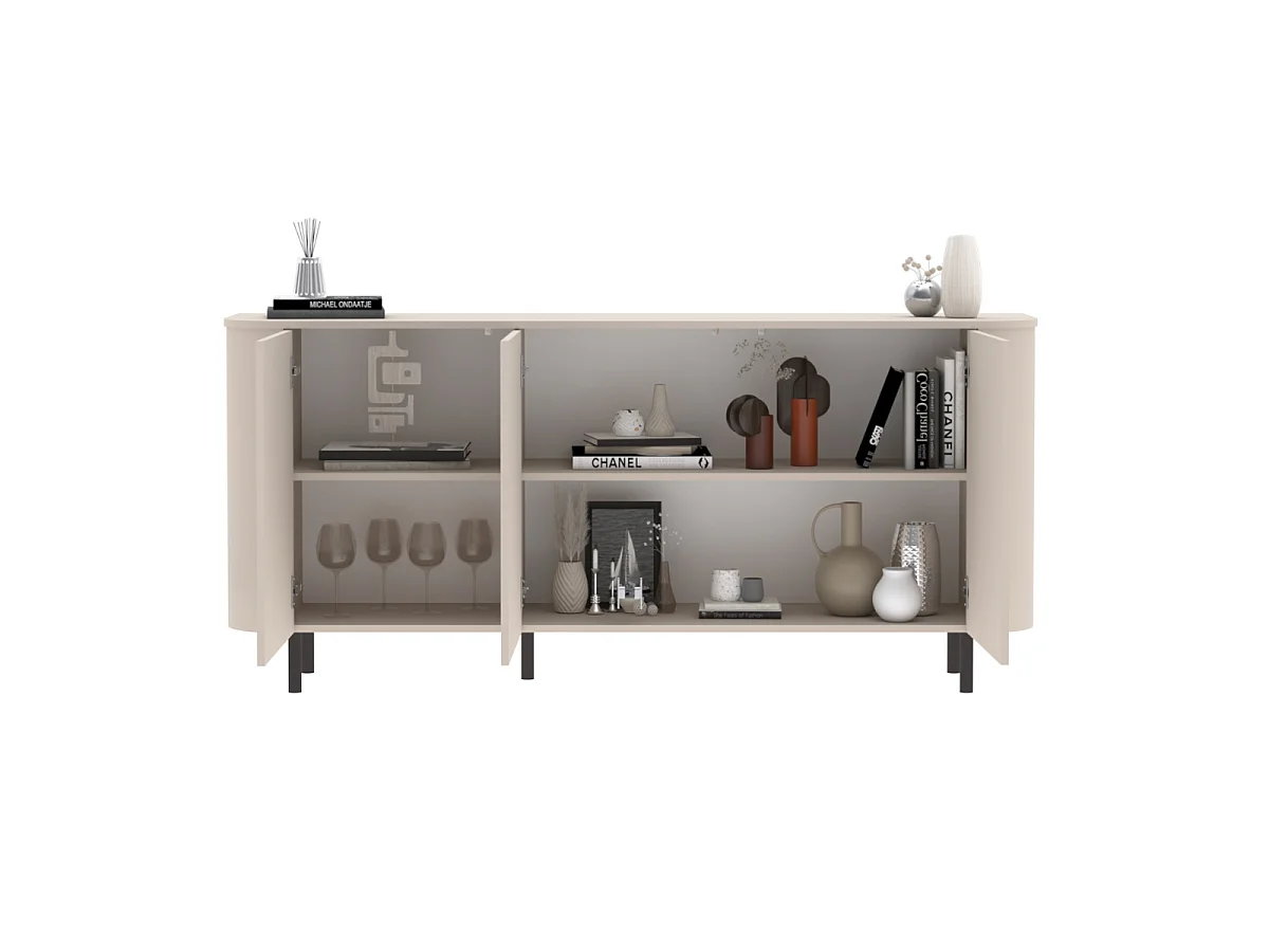 Buffet de Cachemira con 3 Puertas y Bordes Redondeados L180,2 cm - BORA