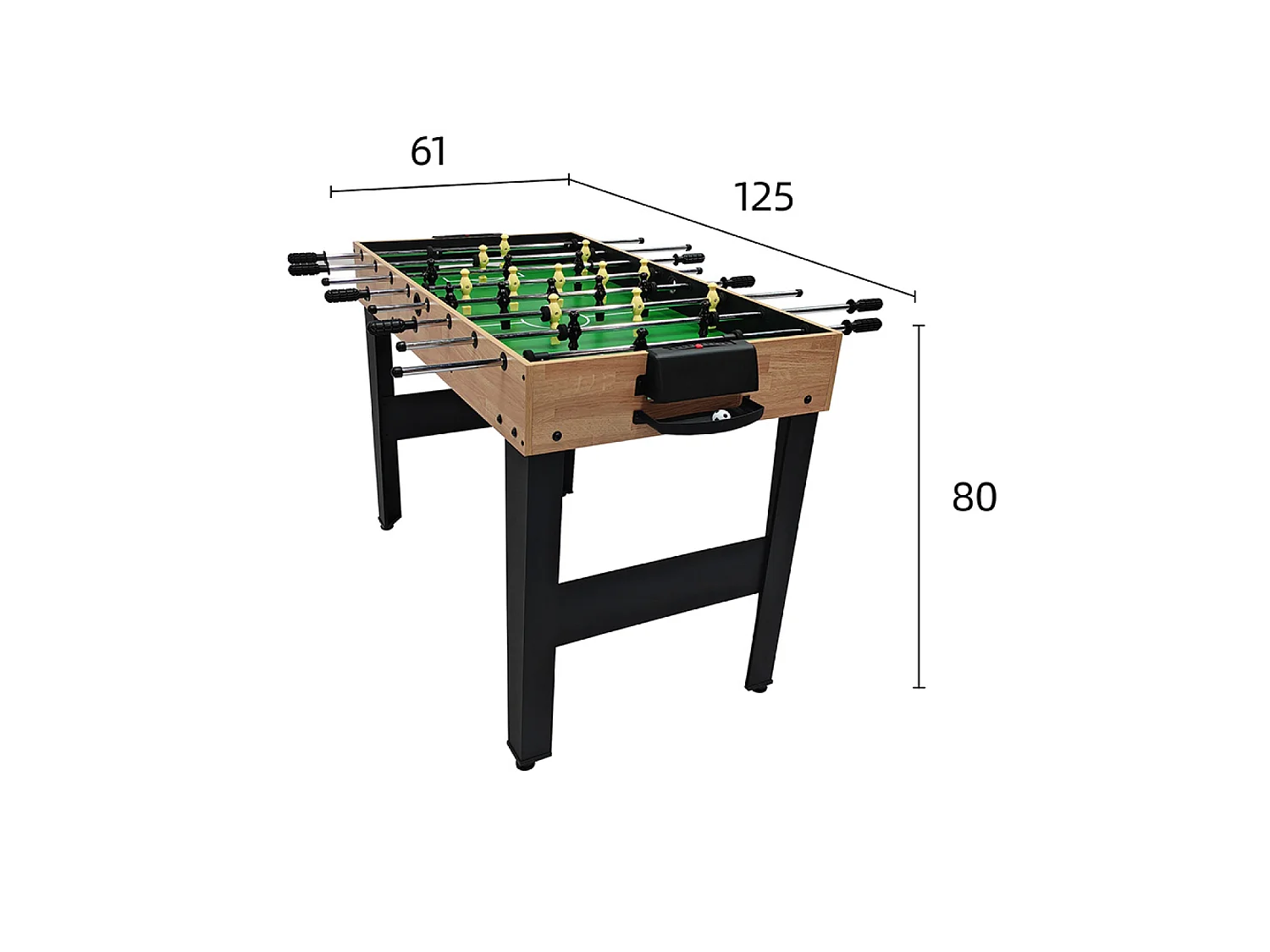 Table multi-jeux 9 en 1 effet bois et noir avec accessoires SAN DIEGO