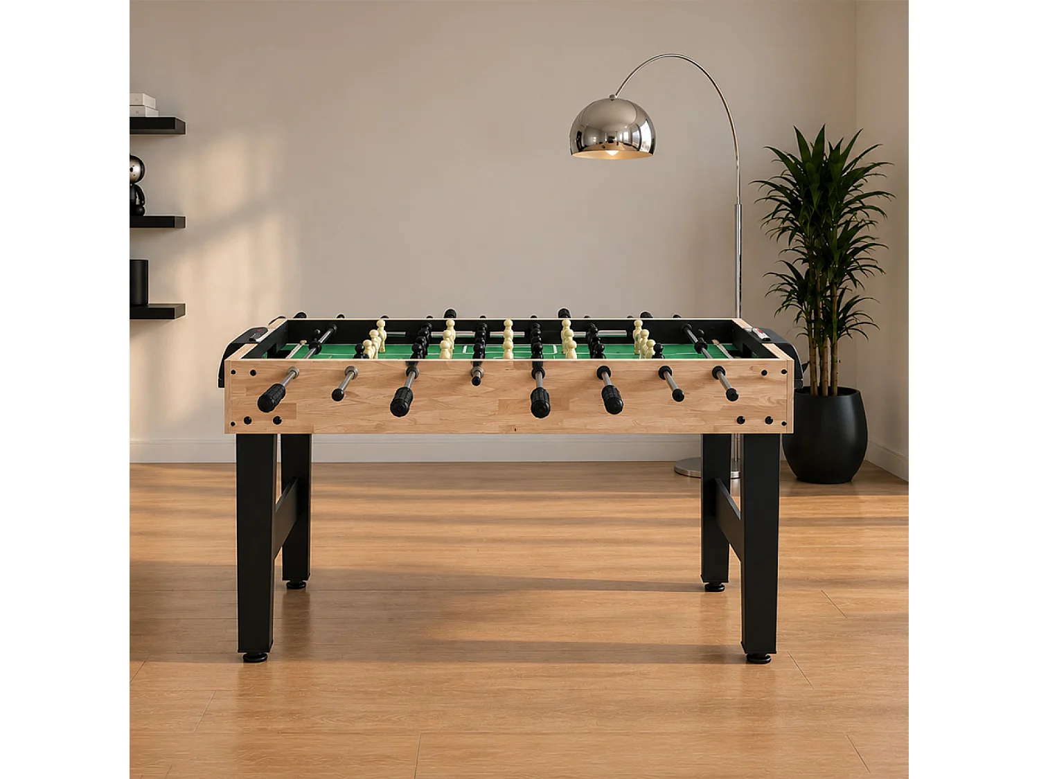 Table multi-jeux 9 en 1 effet bois et noir avec accessoires SAN DIEGO