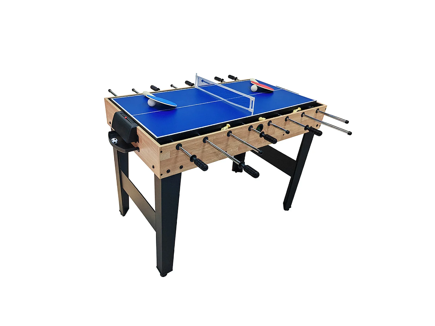 Table multi-jeux 9 en 1 effet bois et noir avec accessoires SAN DIEGO
