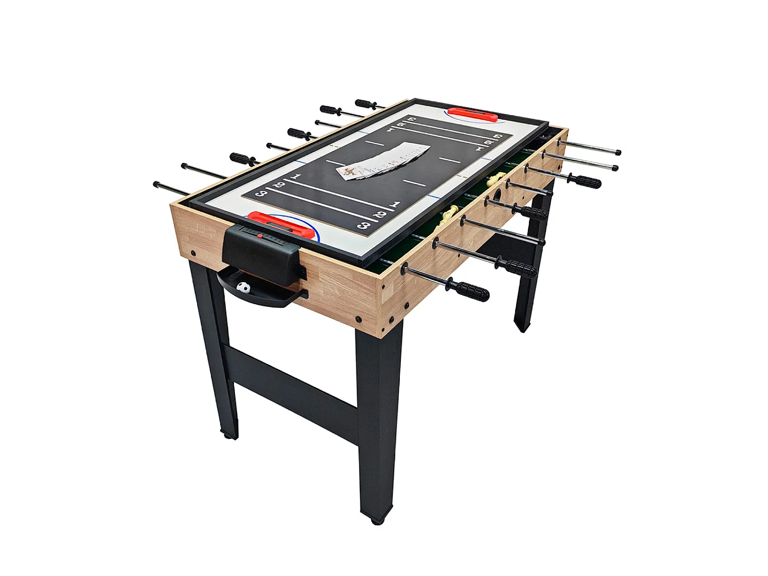 Table multi-jeux 9 en 1 effet bois et noir avec accessoires SAN DIEGO