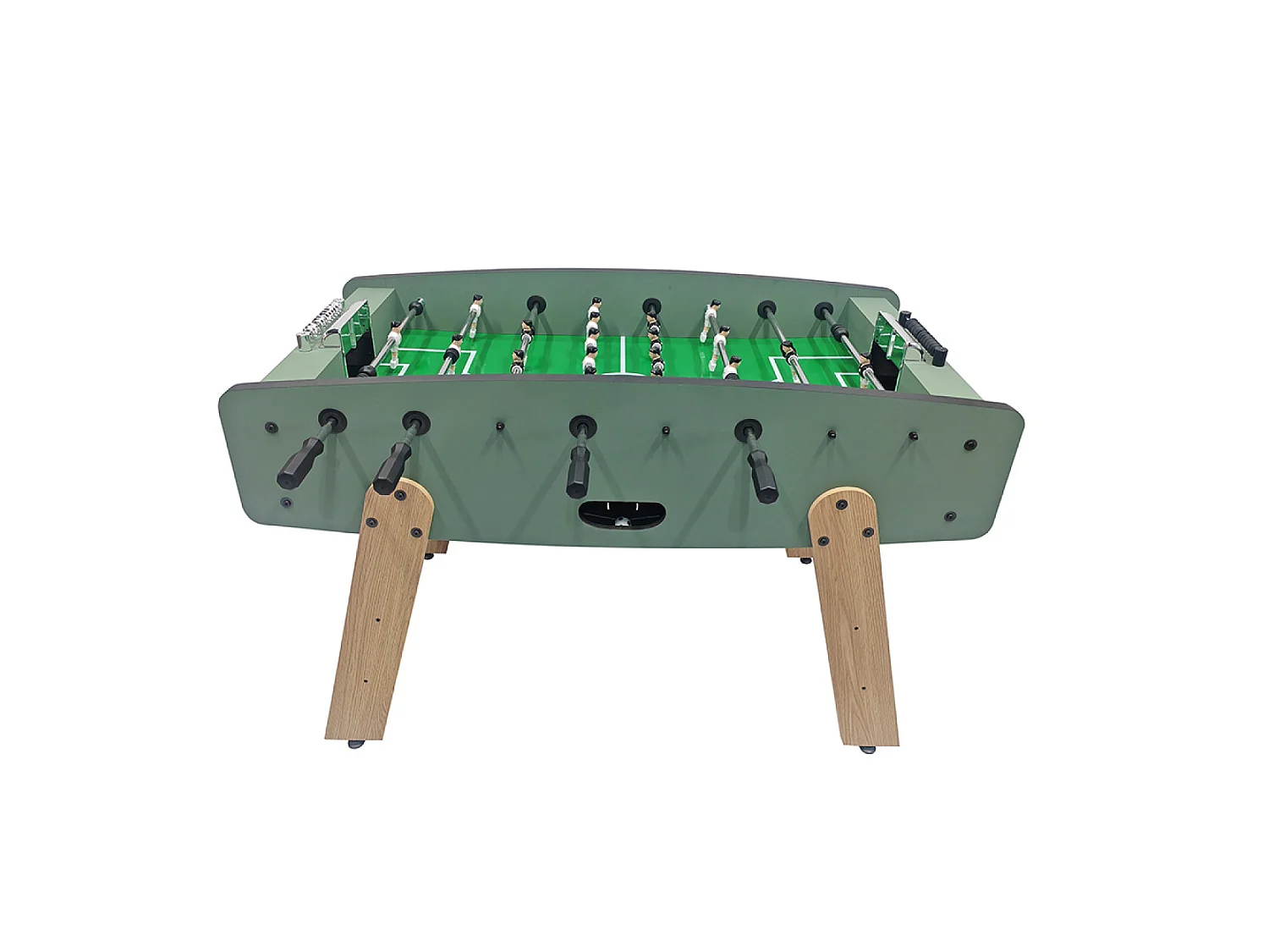 Babyfoot vert olive et effet bois avec barres télescopiques BRESIL
