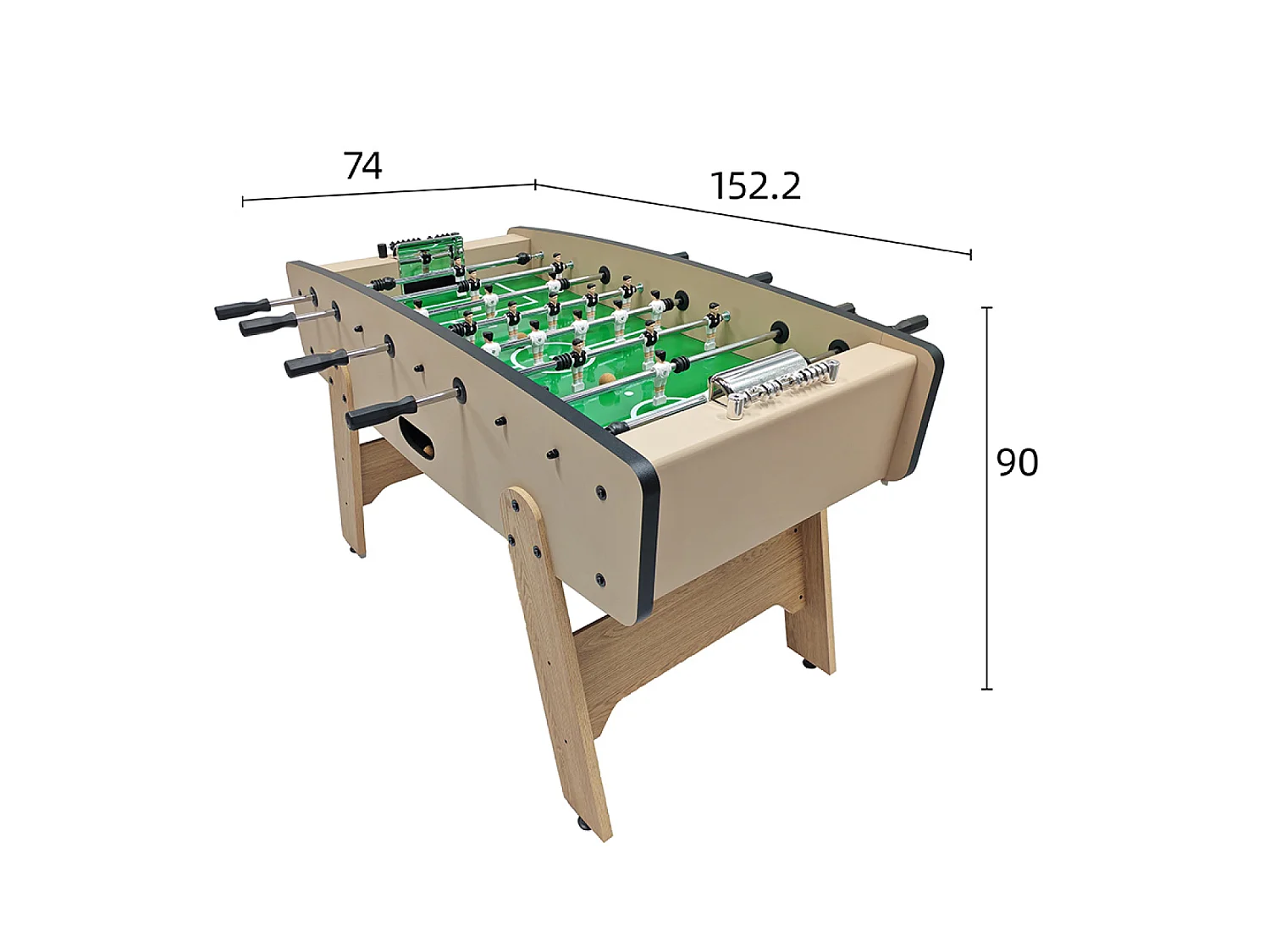 Babyfoot taupe et effet bois avec barres télescopiques BRESIL