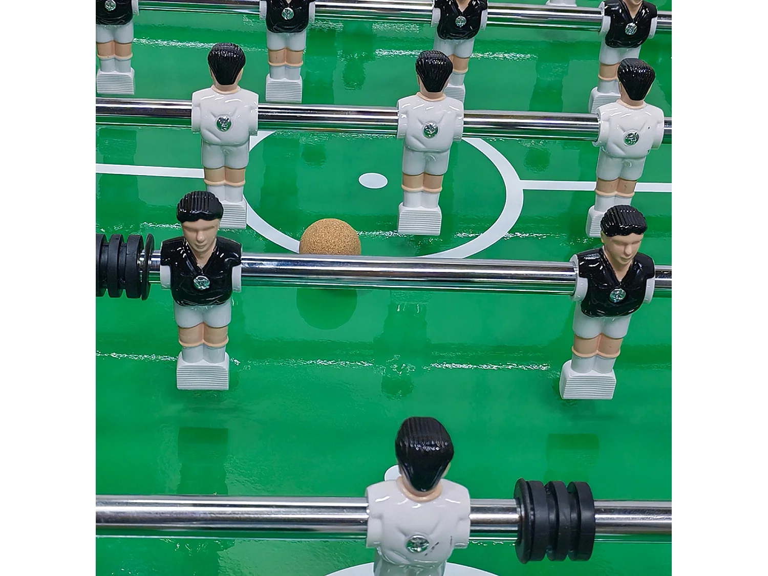 Babyfoot taupe et effet bois avec barres télescopiques BRESIL
