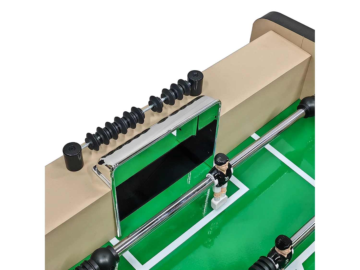 Babyfoot taupe et effet bois avec barres télescopiques BRESIL