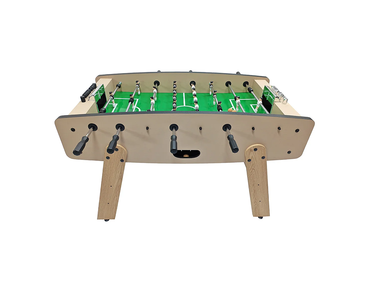 Babyfoot taupe et effet bois avec barres télescopiques BRESIL