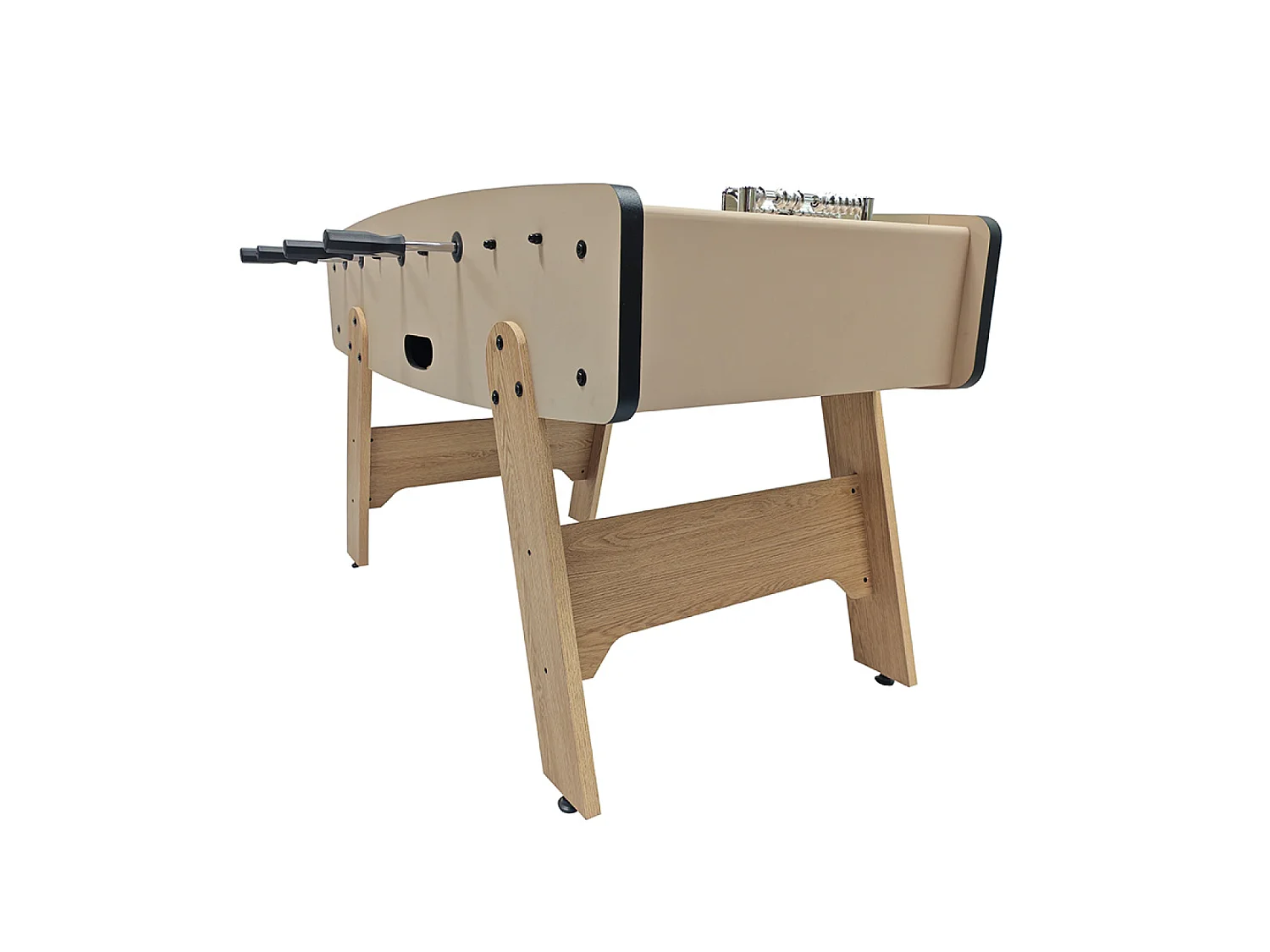 Babyfoot taupe et effet bois avec barres télescopiques BRESIL