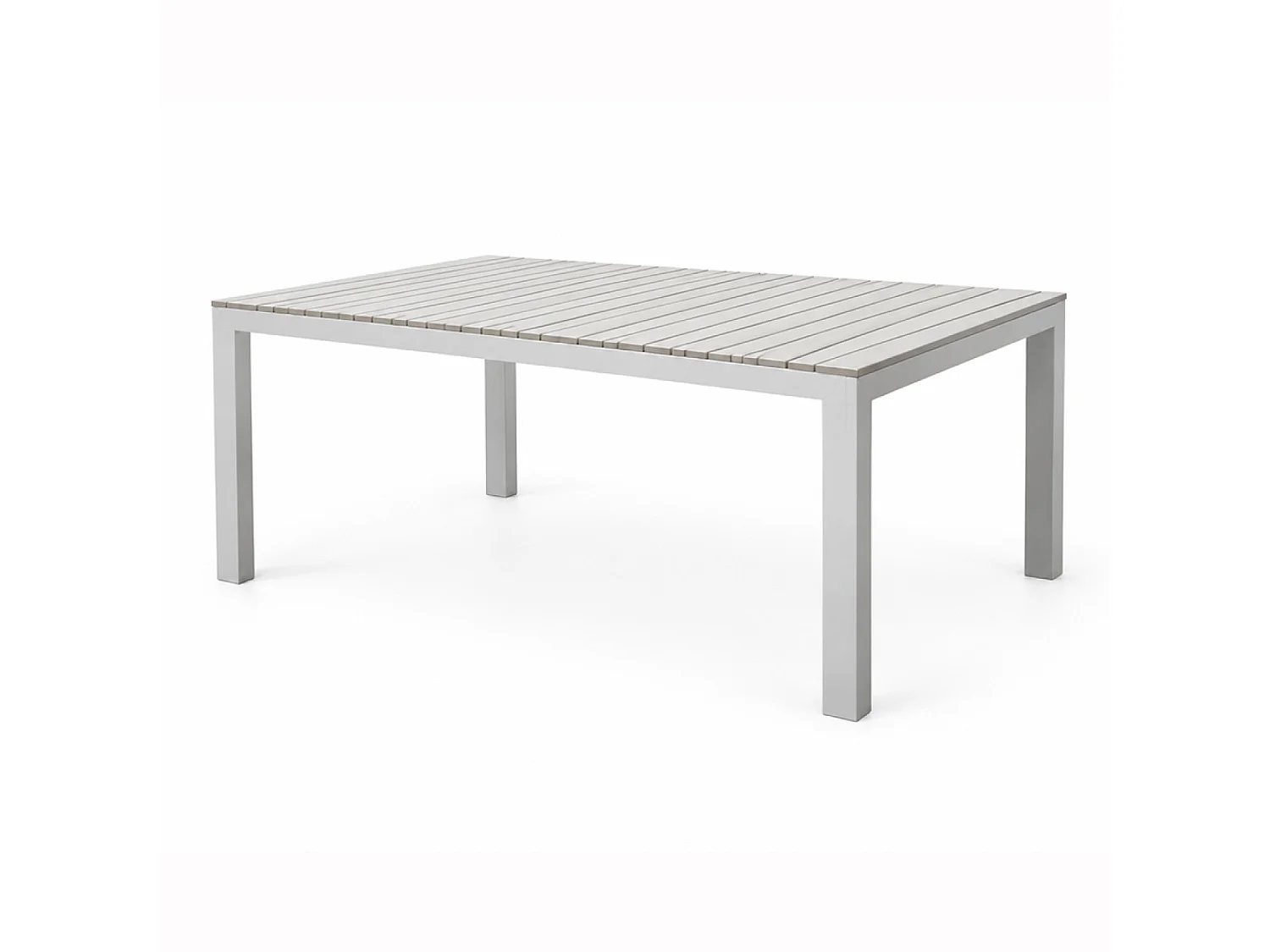 Table de jardin en aluminium blanc et gris clair 150 cm SIDERNO