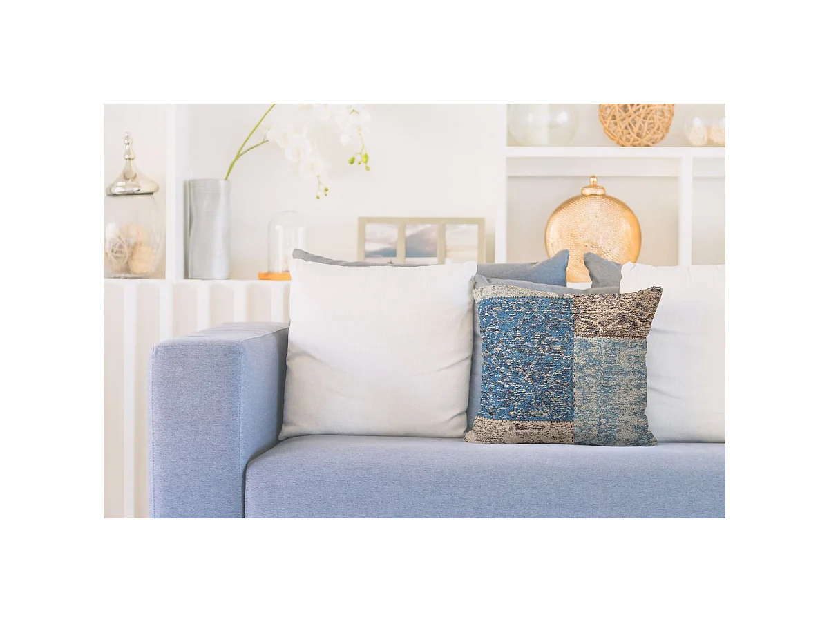 Coussin Déco "Symphonia" 45x45cm Bleu