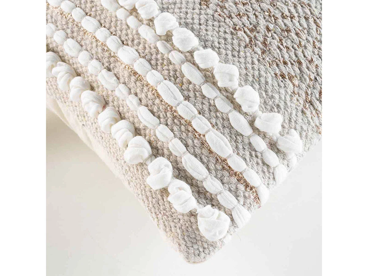 Coussin Déco "Blanca" 30x50cm Naturel & Blanc