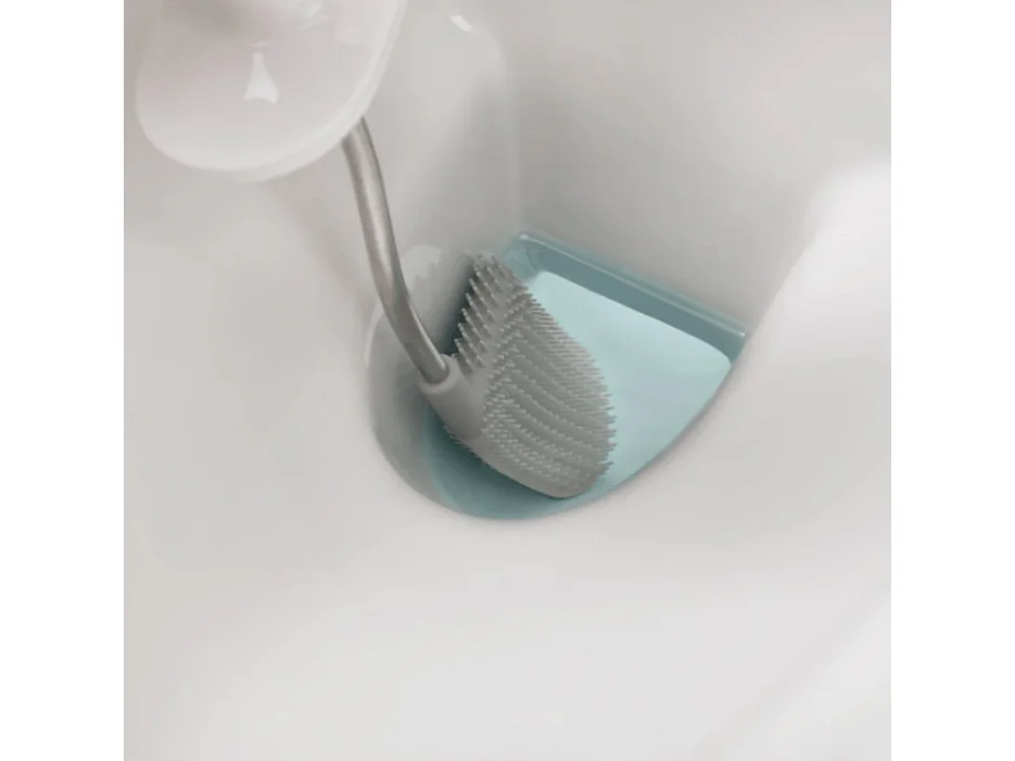 Toilettenborstel Joseph Joseph Flex, hygiënisch en flexibel ontwerp dat alle hoeken bereikt, ideaal voor moderne badkamers, lichtgrijs.