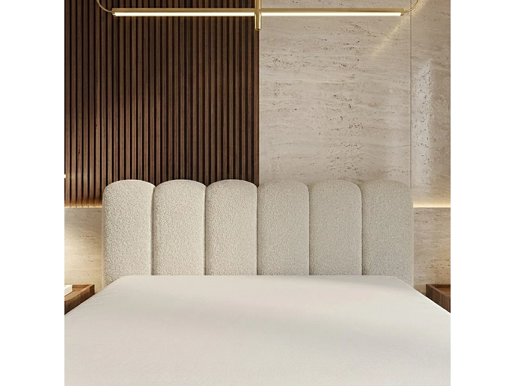 LIT REMBOURRÉ MONA 1 avec coffre de rangement et sommier à lattes SPACE PLUS ROBO-FRIENDLY 160x200-CORAL50 taupe