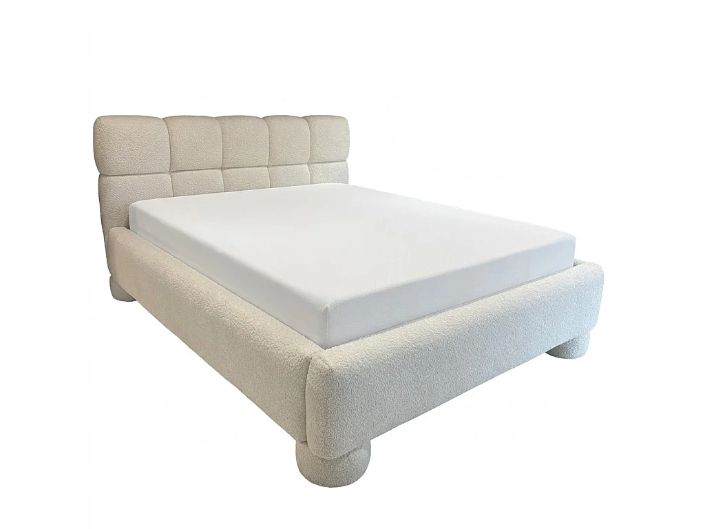 LIT REMBOURRÉ MONA 2 avec coffre de rangement et sommier à lattes SPACE PLUS ROBO-FRIENDLY 160x200-CORAL50 taupe