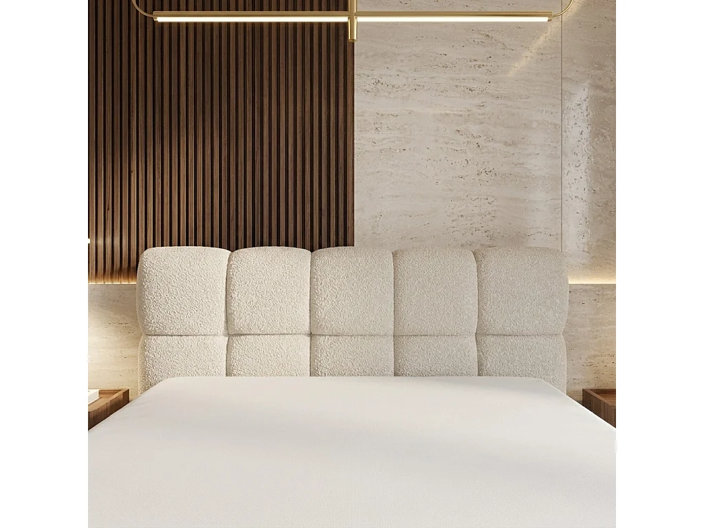 LIT REMBOURRÉ MONA 2 avec coffre de rangement et sommier à lattes SPACE PLUS ROBO-FRIENDLY 160x200-CORAL50 taupe