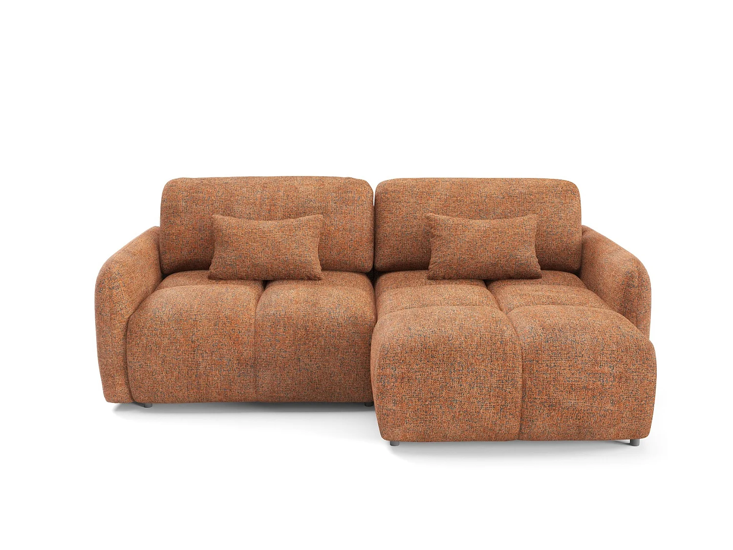 4-zits slaapbank hoekmodel BUFFOLO L, gemêleerde stof, ultrazachte zitplaatsen met wolkachtig comfort, onweerstaanbaar zitcomfort, koperkleurig