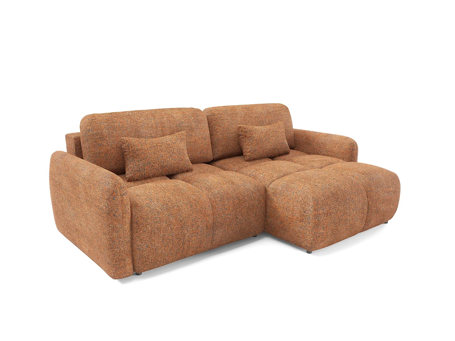 4-zits slaapbank hoekmodel BUFFOLO L, gemêleerde stof, ultrazachte zitplaatsen met wolkachtig comfort, onweerstaanbaar zitcomfort, koperkleurig