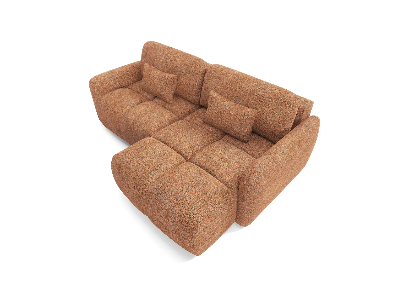 4-zits slaapbank hoekmodel BUFFOLO L, gemêleerde stof, ultrazachte zitplaatsen met wolkachtig comfort, onweerstaanbaar zitcomfort, koperkleurig