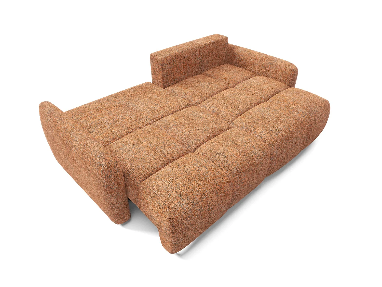 4-zits slaapbank hoekmodel BUFFOLO L, gemêleerde stof, ultrazachte zitplaatsen met wolkachtig comfort, onweerstaanbaar zitcomfort, koperkleurig