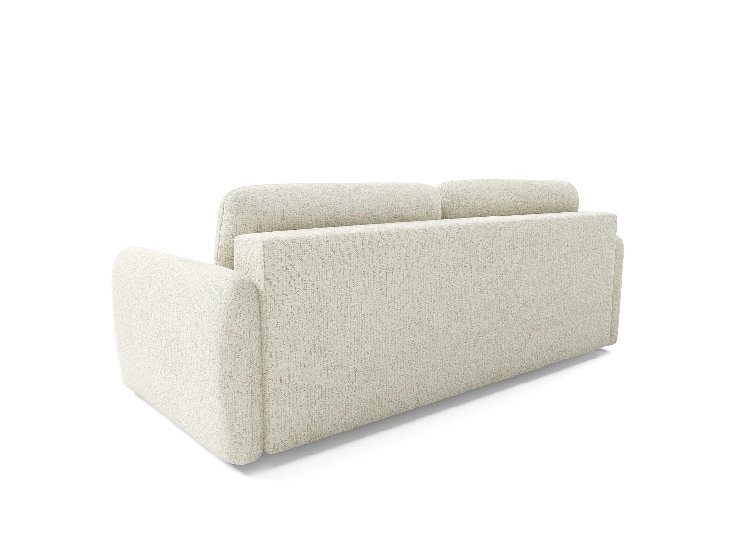 Canapé convertible 4 places SOFA BUFFOLO, tissu chiné, assises ultra moelleuses effet nuage, confort irrésistible crème