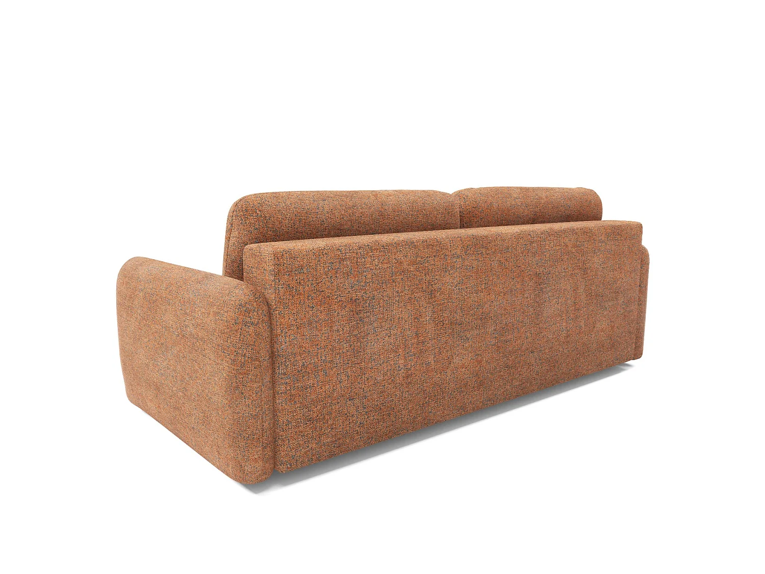 Divano letto 4 posti SOFA BUFFOLO, tessuto melange color rame, sedute morbidissime effetto nuvola, comfort irresistibile